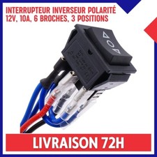 Interrupteur Inverseur Polarité 12V Moteur Courant Continu 10A 6 Broches