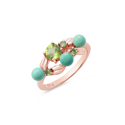 Bague péridot turquoise - , en