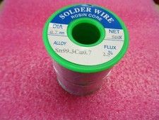bobine fil soudure sans plomb rosin core 500gr 7/10 0.7mm Sn99.3 Cu0.7 flux 2.5%