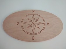 TABLE OVALE EN OKOUME COLLAGE