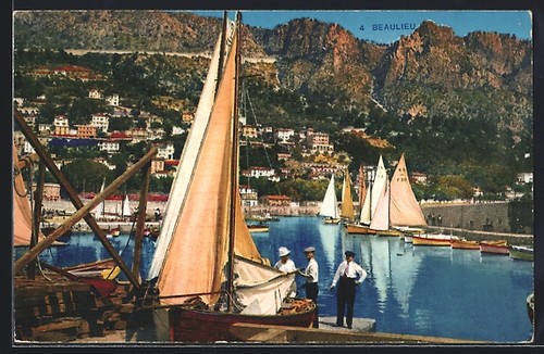 Cpa beaulieu port les - beaulieu,, le