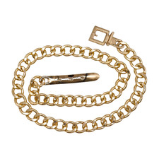 Femme Métal Or Chaîne Gros Boutons Ceinture Fine Hanche Taille Carré Boucle M