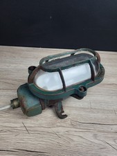 Ancienne applique Sammode lampe hublot courcive plafonnier vintage fonte émaillé