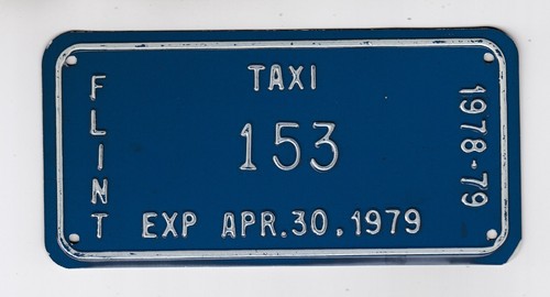 Flint taxi 1978 license - flint,