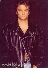 Carte Postale Postcard Chanteur David Hallyday veste en cuir