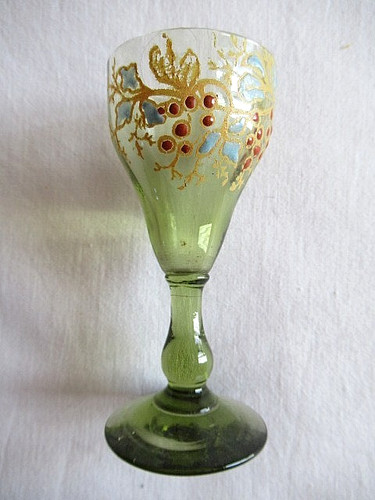Verre liqueur vert decor - liqueur,