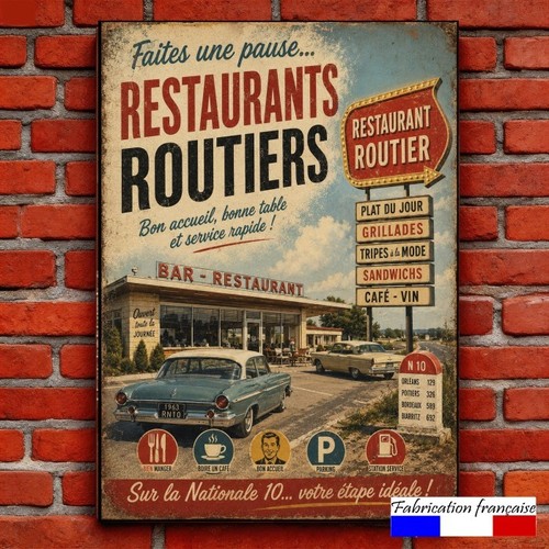 Plaque métal les restaurants