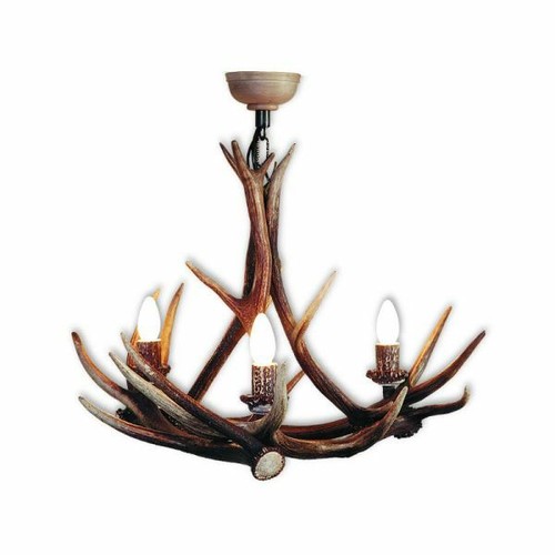 Lustre avec vrai bois - , cerf