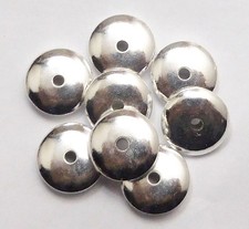20 PCS 16X5MM Soucoupe Monnaie Perle Plaquée Argent Sterling Bouton Perle 341