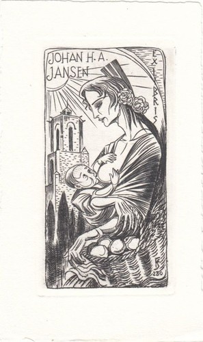 Exlibris plaque gravure sur - exlibris,