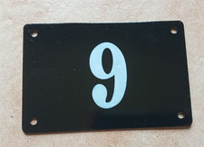 PLAQUE EMAILLEE NUMERO DE RUE EMAIL VERITABLE 800°C N° MAISON N° 9 NS FAB FRANCE