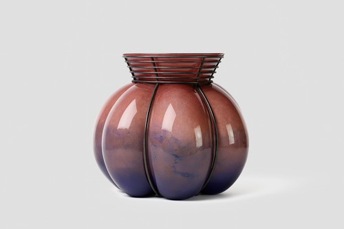 Vase verre soufflé cage - verre, À