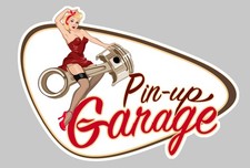 STICKER PIN UP GARAGE USA