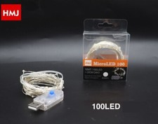 Série Lumières Noël Puissante USB 100 Micro LED Lampe Blanc Fil Transparent Hmj