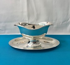 BRILLANTE saucière CHRISTOFLE modèle ALBI métal argenté plat service table