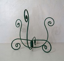 ancien porte plante pliable métal filaire string enrobé vert Vintage