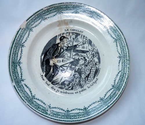 Ancienne assiette humoristique - ancienne,
