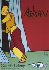Valerio Adami, affiche originale offset, Galerie Lelong, 1988