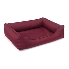 Niche Lit pour chien couleur bordeaux avec bordure noire ou blanc 80 x 60 cm.