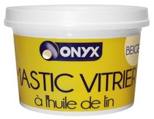 Mastic vitrier beige à l'huile de lin pose et étanchéité vitres 1kg ONYX