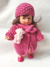 tenue vêtements pour poupée Mini Corolline Corolle gilet écharpe bonnet ours