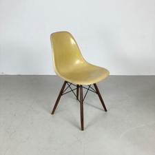 Eames Dsw Chaise Herman Miller Noyer Cheville Base 50s 60s Citron Jaune
