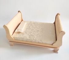 grand lit 2 places en bois  miniature, maison de poupée 1/12  G26