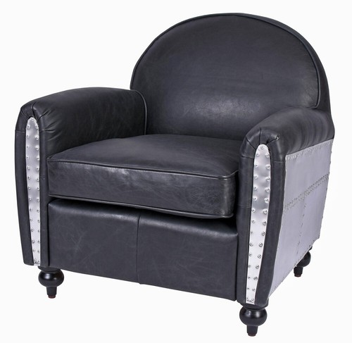 Fauteuil cuir rétro avion - en,