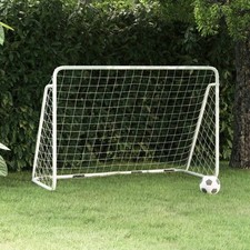But de Football avec Filet Blanc 180x90x120 cm Acier Cage de But Sport vidaXL