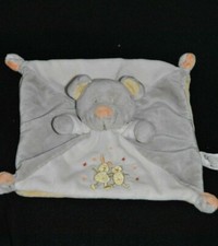 ?Doudou Plat Ours Gris GEMO VETIR NICOTOY Brodés Lapin Jaune TTBE