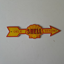 plaque émaillée bombée fleche jaune shell 20cm
