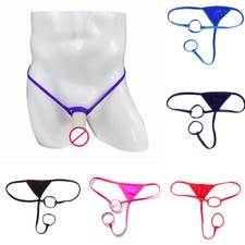 Sous-Vêtements T-Back Gay Pouch Hole String Men Sexy Panties Crotchless /