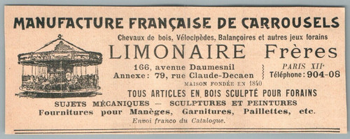 1907 limonaire frères - limonaire,