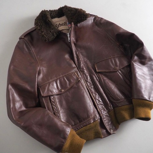 Schott leather flight - leather, boa