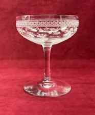 BACCARAT TALL SHERBET GLASS COUPE A CHAMPAGNE CRISTAL GRAVE ART NOUVEAU FOUGERES