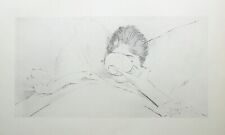 Paul-César HELLEU : Petit déjeuner au lit, le bol de lait, GRAVURE, 1913