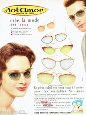 PUBLICITE ADVERTISING 026  1956  Sol-Amor  lunettes solaires