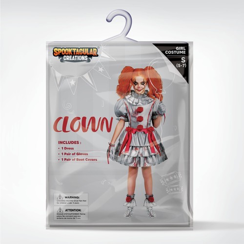 Girls clown costume mauvaise - clown,