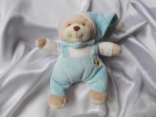 Doudou ours bleu - ,, broderie