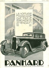 Publicité ancienne automobile Panhard 1929 issue de magazine A Kow