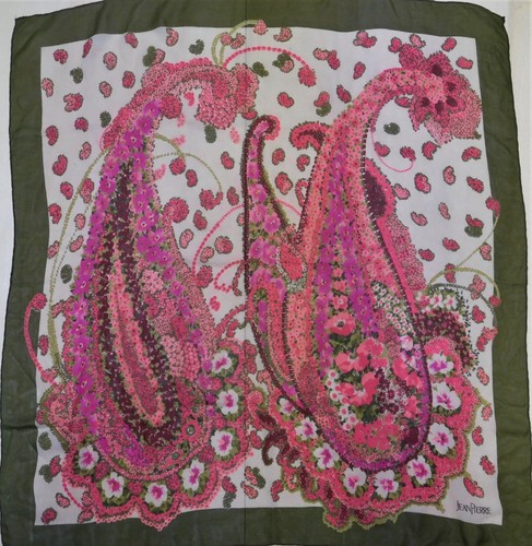 Foulard vintage soie 100 - foulard,