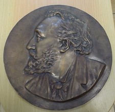 PLAQUE grande MEDAILLE BRONZE 19ème de Léon GAMBETTA  ** L@@K **