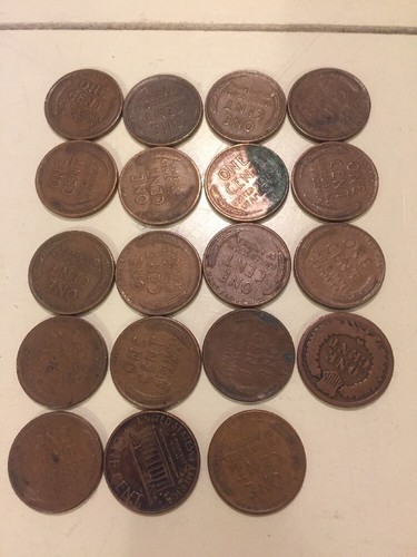 Vintage pennies - 19,