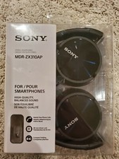 Blue Sony MDR-ZX310AP Stereo Headphones for Smartphones