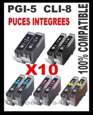 10 Cartouches encre compatible pour imprimante iP4500X Canon PGI5 / CLI8