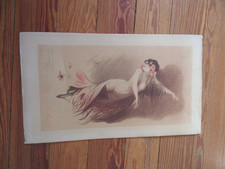 GRAVURE 1900 SIGNEE BOLA DE REGINE BALET CURIOSA FEMME NUE