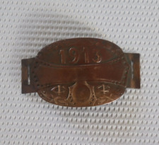 Plaque Fiscale de Velo 1913 - Badge Vintage- Velocipedes, vendue en l'état