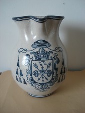 Superbe vase pichet ancien grès Artisanat d'art Talavera Silos émaillé à la main