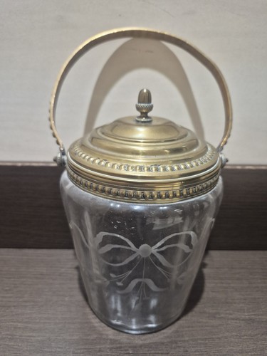 Seau biscuit ancien cristal - biscuit,