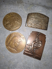 Lot Plaque Medaille Bronze